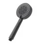 Doccino tondo 25,5cm nero opaco multigetto a getti concentrici in ABS anticalcare Hidra