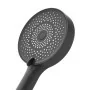 ugelli Doccetta tonda moderna 26cm nero opaco a tre getti in ABS anticalcare Hidra