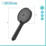 scheda Doccetta tonda moderna 26cm nero opaco a tre getti in ABS anticalcare Hidra