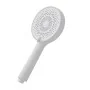 Doccetta tonda moderna 26cm bianco opaco a tre getti in ABS anticalcare Hidra