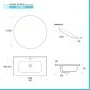 Scheda tecnica Mobile bagno sospeso 90 cm azzurro polvere cannettato con cassetto, specchio e lavabo Nara