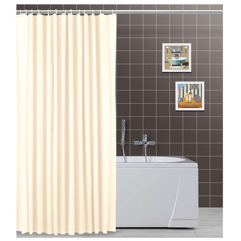 Tenda Doccia Tinta Unita Beige In Vinile 240 X 200h cm Con Ganci Tenda Doccia Tinta Unita Beige In Vinile 240 X 200h cm Con Ganci
