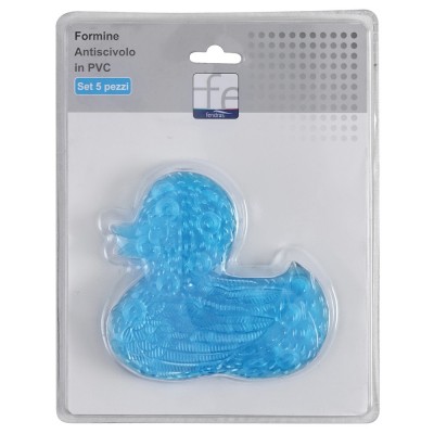 5 Formine Duck Antiscivolo Doccia e Vasca PVC Azzurro
