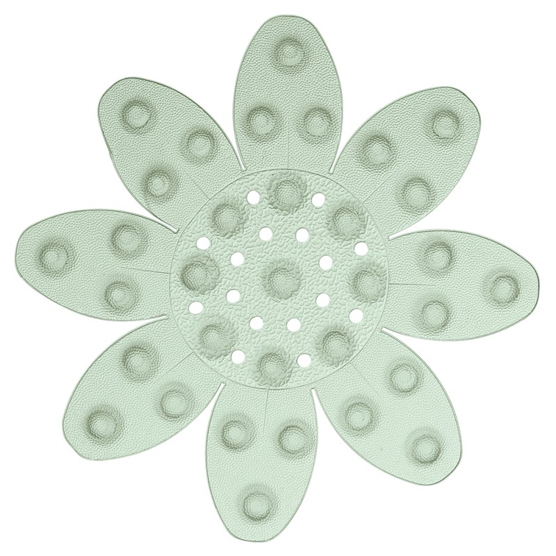 Formine a Forma di Fiore Antiscivolo per Doccia e Vasca in PVC Verde 5 Formine Fiore Antiscivolo per Doccia e Vasca in PVC Verde