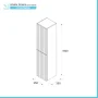 Colonna bagno sospesa 160cm in cappuccino cannettato a 2 ante Nara scheda tecnica