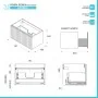 scheda Mobile bagno sospeso 80 cm cappuccino opaco cannettato con cassetto, specchio e lavabo Nara