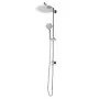 Colonna doccia da 96 cm in ottone cromato design tondo e doccetta con presa d’acqua in alto