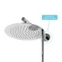 Colonna doccia da 96 cm in ottone cromato design tondo e doccetta con presa d’acqua in alto
