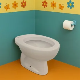 Vaso WC infanzia H 31 bianco in ceramica con scarico a pavimento
