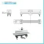 Scheda tecnica Canalina doccia 60 cm in alluminio reversibile scarico centrale, sifone e piletta inclusi
