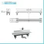 Scheda tecnica Canalina doccia 80 cm in alluminio reversibile scarico centrale, sifone e piletta inclusi