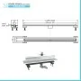 Scheda tecnica Canalina doccia 100 cm in alluminio reversibile scarico centrale, sifone e piletta inclusi