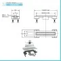 Scheda tecnica Canalina doccia 30 cm in alluminio reversibile scarico centrale, sifone e piletta inclusi