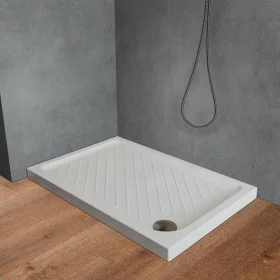 Piatto doccia 70 x 100 rettangolare antiscivolo in ceramica dolomite bianco Gemma