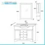 Mobile bagno a terra 105 cm bianco decape con specchio lampada e pensile Romantica