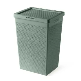 Cesta portabiancheria  65 lt verde salvia in plastica riciclata