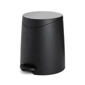 Pattumiera da bagno con pedale 3lt nera opaca in plastica