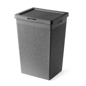 Cesta portabiancheria  65 lt grigia in plastica riciclata