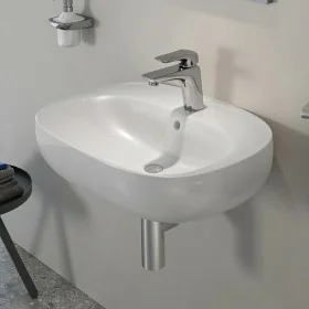Lavabo ovale 60 cm sospeso bianco in ceramica Rak Illusion Lavabo ovale 60 cm sospeso bianco in porcellana monoforo Rak Illusion