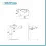 Scheda tecnica Lavabo ovale 50 cm d’appoggio bianco in porcellana monoforo Rak Illusion