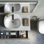 Lavabo ovale 60 cm d’appoggio bianco in porcellana monoforo Rak Illusion