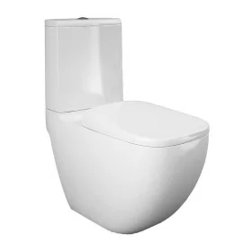 WC monoblocco tradizionale in porcellana con scarico Rimless, cassetta e sedile Rak Illusion