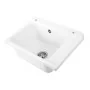 Pilozzo da muro 58x38 bianco PVC piletta in acciaio inox 9 cm inclusa