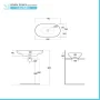 scheda tecnica Lavabo d’appoggio 70cm ovale in ceramica bianca Rak Des