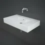Lavabo sospeso 80cm rettangolare in ceramica bianca senza foro per rubinetto Rak Des