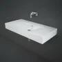 ambientazione Lavabo sospeso 100cm rettangolare in ceramica per rubinetto bianca Rak Des