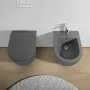 Sanitari Filomuro rimless in ceramica grigio opaca con copriwc Tokyo