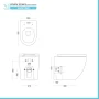 Scheda tecnica Wc filomuro tornado in ceramica bianco opaco Tokyo