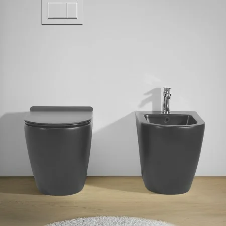 WC Sospeso Tornado 2.0 Nero - Chiusura Automatica, Senza Bordi, Risciacquo Silenzioso - Foto 9