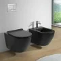 Wc sospeso rimless in ceramica nero opaco Tokyo