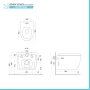 Scheda tecnica Wc sospeso rimless in ceramica bianco opaco con sedile Tokyo