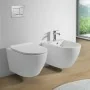 Wc sospeso rimless in ceramica bianco opaco con sedile Tokyo