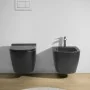 ambientazione frontale Copriwc a sgancio rapido originale in termoindurente ultraslim soft-close nero opaco Tokyo