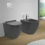 Sanitari Filomuro rimless in ceramica grigia opaca con copriwc Tokyo
