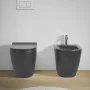 Sanitari Filomuro rimless in ceramica grigia opaca con copriwc Tokyo