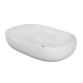 Lavabo ovale 60 cm d’appoggio bianco in ceramica Rak Illusion