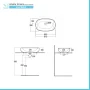 Lavabo ovale 60 cm d’appoggio bianco in ceramica Rak Illusion