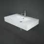 Lavabo sospeso 80cm in ceramica bianca con monoforo per rubinetto Rak Des