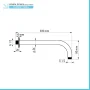 Scheda tecnica Set doccia tondo cromo 2 vie braccio 40 cm soffione 25 cm e kit doccino inclusi linea Erika