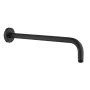 Set doccia nero opaco in acciaio con soffione 25cm braccio 35cm e kit doccino