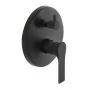 miscelatore - Set doccia a incasso completo nero opaco con braccio 35cm, soffione 25cm, miscelatore e kit doccino Flat