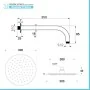 scheda tecnica Set doccia nero opaco in acciaio con soffione 30cm braccio 35cm e kit doccino
