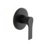 Miscelatore - Set doccia nero opaco con braccio 35cm, soffione 25cm e miscelatore linea Flat