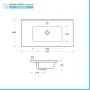 Mobile bagno sospeso cannettato 90 cm rovere chiaro con specchio  Bali