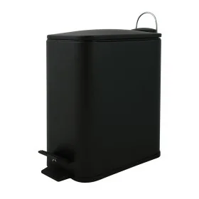 Pattumiera bagno 5 L in acciaio nero opaco con apertura a pedale Rexa