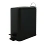 Pattumiera bagno 5 L in acciaio nero opaco con apertura a pedale Rexa